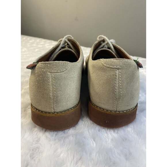 VTG GH Bass Women's Size 7 M Light Tan Suede Leather Lace Up Oxfords Shoes Flaws - Picture 6 of 9